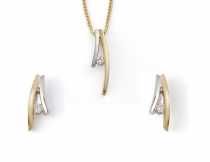  18 ayar toplam 0,14 ct prlanta Takm TK7002   Arlk :4,75 gr