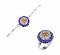 7,40 gr Zircone Tal Gm Yzk ve Bilezik Takm HZR9013  Arlk :7,40 gr