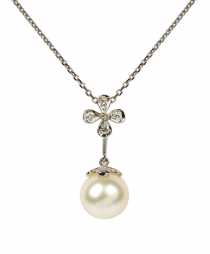 Koak 18 Ayar 0,05 ct Prlanta ve nci Kolye KLY0653   Arlk :2,51 gr