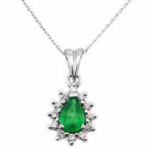 18 Ayar Altn  0.12 ct Prlanta Zmrt Anturaj Kolye DP10169