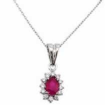 18 Ayar Altn  0.08 ct Prlanta Yakut Anturaj Kolye DP10170