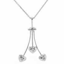 18 Ayar Beyaz Altn 0.11 ct Prlanta Tria Kolye DP6456