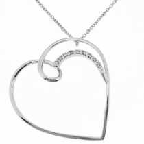 18 Ayar Beyaz Altn 0.03 ct Prlanta Kalp Kolye DP6854