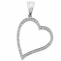 18 Ayar Beyaz Altn 0.22 ct Prlanta Kalp Kolye DP6856