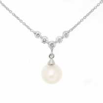 18 Ayar Beyaz Altn 0.40 ct Prlanta nci Kolye DP7031