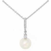 18 Ayar Beyaz Altn 0.05 ct Prlanta nci Kolye DP7032