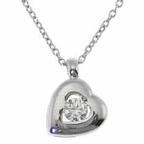 18 Ayar Altn  0.16 ct Prlanta Kalp Kolye DP7864