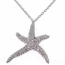 18 Ayar Altn  0.35 ct Prlanta Deniz Yldz Kolye DP7884