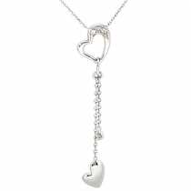 18 Ayar Altn  0.08 ct Prlanta Kalp Kolye DP7931