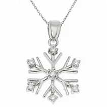 18 Ayar Altn  0.14 ct Prlanta Kar Tanesi Kolye DP7938