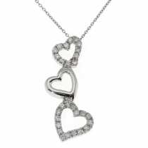 18 Ayar Altn  0.19 ct Prlanta Kalp Kolye DP8035