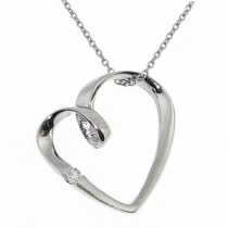 14 Ayar Altn  0.02 ct Prlanta Kalp Kolye DP8042