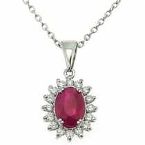 18 Ayar Altn  0.16 ct Prlanta Yakut Anturaj Kolye DP8427