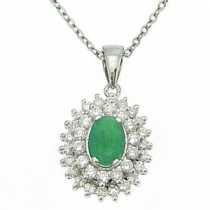 18 Ayar Altn  0.35 ct Prlanta Zmrt Anturaj Kolye DP8428