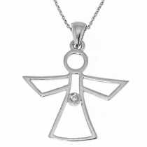 14 Ayar Altn  0.01 ct Prlanta Melek Kolye DP8583
