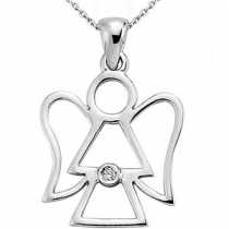 14 Ayar Altn  0.01 ct Prlanta Melek Kolye DP8608