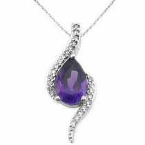 14 Ayar Altn  0.09 ct Prlanta Ametist Kolye DP9183
