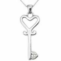14 Ayar Altn  0.02 ct Prlanta Anahtar Kolye DP9425