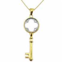 14 Ayar Altn  0.04 ct Prlanta Anahtar Kolye DP9454