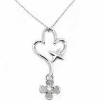 14 Ayar Altn  0.04 ct Prlanta Fantezi Kolye DP9486