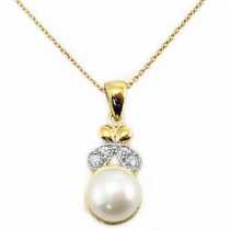 18 Ayar Altn  0.04 ct Prlanta nci Kolye DP9493