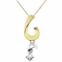 14 Ayar Altn  0.11 ct Prlanta Tek Ta Kolye DP9497