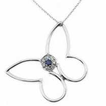 18 Ayar Altn  0.04 ct Prlanta Kelebek Kolye DP9506
