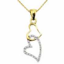 18 Ayar Altn  0.05 ct Prlanta Kalp Kolye DP9508