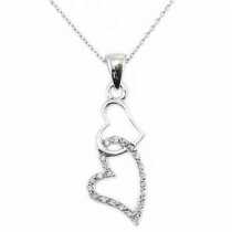 18 Ayar Altn  0.05 ct Prlanta Kalp Kolye DP9509