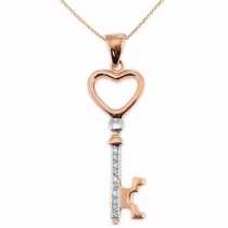 18 Ayar Altn 0.04 ct Prlanta Anahtar Kolye DP9560