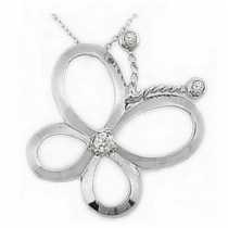 14 Ayar Altn  0.05 ct Prlanta Kelebek Kolye DP9777