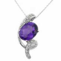 14 Ayar Altn  0.10 ct Prlanta Ametist Kolye DP9821