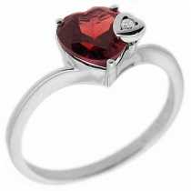 14 Ayar Altn  0.01 ct Prlanta Kalp Garnet Yzk DRF11544