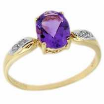 14 Ayar Altn  0.02 ct Prlanta Ametist Yzk DRF11554