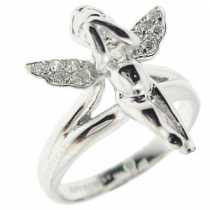 18 Ayar Beyaz Altn 0.15 ct Prlanta Melek Yzk DRF2969