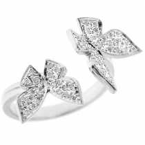 18 Ayar Beyaz Altn 0.15 ct Prlanta Kelebek Yzk DRF6129
