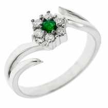 18 Ayar Altn 0.16 ct Prlanta, Zmrt Fantezi Yzk DRF6201