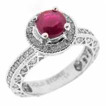18 Ayar Beyaz Altn 0.63 ct Prlanta Yakut Yzk DRF6574