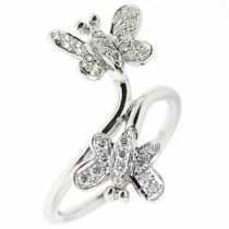 18 Ayar Altn 0.24 ct Prlanta Kelebek Fantezi Yzk DRF6986