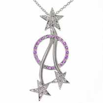 18 Ayar Altn  0.15 ct Prlanta-Safirli Fantezi Kolye DRF7883