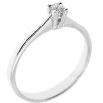 14 Ayar Beyaz Altn 0.07 ct Prlanta Tek Ta Yzk DRS6018