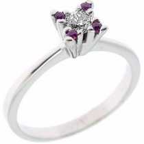 18 Ayar Alt�n 0.18 ct P�rlanta, Yakutlu Tek Ta� Y�z�k DRS6032