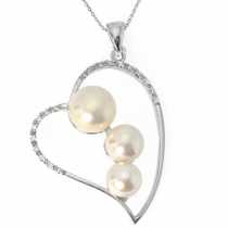 18 Ayar Altn  0.13 ct Prlanta nci Kalp Kolye PJE8588