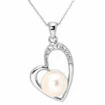 18 Ayar Altn  0.06 ct Prlanta nci Kalp Kolye PJP8605