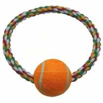 Dog Rope Toy Tenis Toplu Halka Di pi  18 cm
