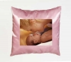 Pembe Kare Saten Yastk
